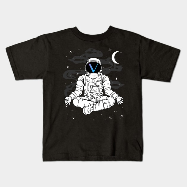 Astronaut Yoga Vechain VET Coin To The Moon Crypto Token Cryptocurrency Blockchain Wallet Birthday Gift For Men Women Kids Kids T-Shirt by Thingking About